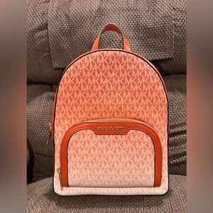 Michael Kors Jaycee Red Clay Orange Ombré Backpack. NWT. Gently Used.